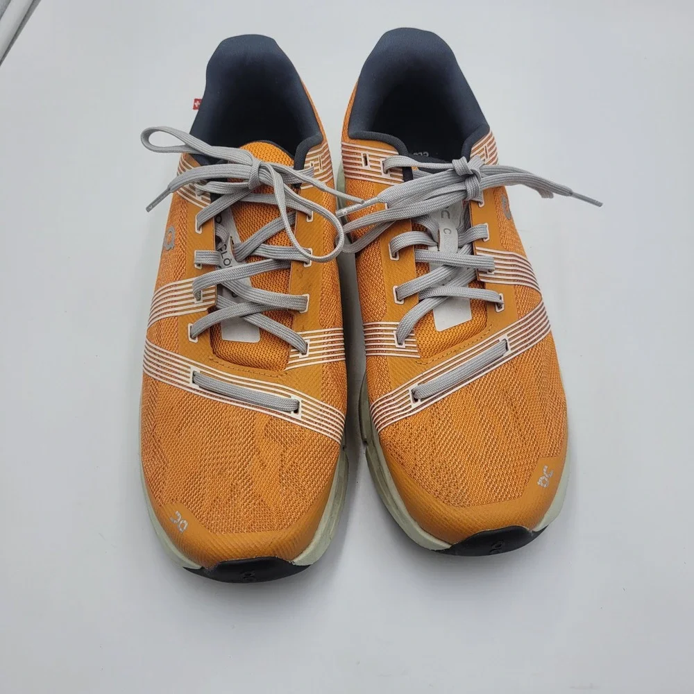 On Cloud Cloudgo Mens Running Shoes Orange Grey CloudTec Sneakers Size 8 Active